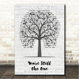 Teddy Swims You're Still the One Music Script Tree Song Lyric Wall Art Canvas Framed Print