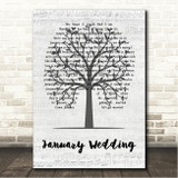The Avett Brothers January Wedding Music Script Tree Song Lyric Wall Art Canvas Framed Print