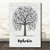 The Band Ophelia Music Script Tree Song Lyric Wall Art Canvas Framed Print