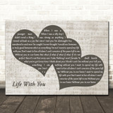 The Proclaimers Life With You Landscape Music Script Two Hearts Song Lyric Wall Art Canvas Framed Print