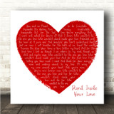 The Smashing Pumpkins Stand Inside Your Love Painted Red Heart Square Song Lyric Wall Art Canvas Framed Print