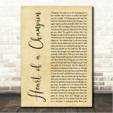 Troy Horne Heart of a Champion Rustic Script Song Lyric Wall Art Canvas Framed Print