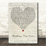 Taylor Swift Christmas Tree Farm Script Heart Song Lyric Wall Art Canvas Framed Print