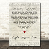 The Andrews Sisters Apple Blossom Time Script Heart Song Lyric Wall Art Canvas Framed Print