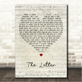 The Box Tops The Letter Script Heart Song Lyric Wall Art Canvas Framed Print