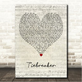 The Head And The Heart Tiebreaker Script Heart Song Lyric Wall Art Canvas Framed Print