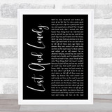 Aaron Lewis Lost And Lonely Black Script Song Lyric Print