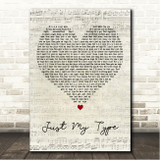 The Vamps Just My Type Script Heart Song Lyric Wall Art Canvas Framed Print
