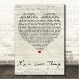 The Whispers Its a Love Thing Script Heart Song Lyric Wall Art Canvas Framed Print