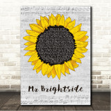 The Killers Mr Brightside Grey Script Sunflower Song Lyric Wall Art Canvas Framed Print