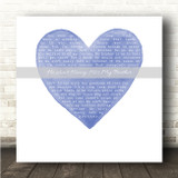 The Hollies He Ain't Heavy, He's My Brother Square Blue Watercolour Heart Song Lyric Wall Art Canvas Framed Print