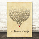 Taylor McCall So Damn Lucky Vintage Heart Song Lyric Wall Art Canvas Framed Print
