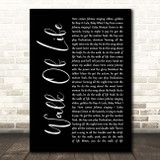 Dire Straits Walk Of Life Black Script Song Lyric Print