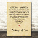The Colourfield Thinking of You Vintage Heart Song Lyric Wall Art Canvas Framed Print