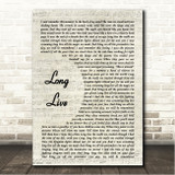 Taylor Swift Long Live Vintage Script Song Lyric Wall Art Canvas Framed Print