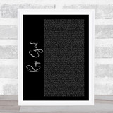 Eminem Rap God Black Script Song Lyric Print