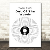 Taylor Swift Out Of The Woods Vinyl Record Song Lyric Wall Art Canvas Framed Print