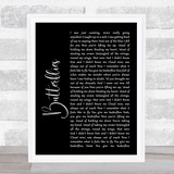 Kacey Musgraves Butterflies Black Script Song Lyric Wall Art Print