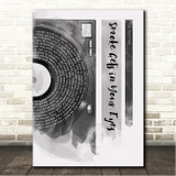 The Platters Smoke Gets in Your Eyes Vinyl Record Half Lyrics Black Grey Song Lyric Wall Art Canvas Framed Print