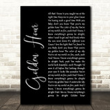 Kacey Musgraves Golden Hour Black Script Song Lyric Wall Art Print