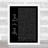 Kim Petras Heart To Break Black Script Song Lyric Wall Art Print