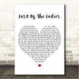 The Courteeners Last Of The Ladies White Heart Song Lyric Wall Art Canvas Framed Print