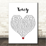 The Cuff Links Tracy White Heart Song Lyric Wall Art Canvas Framed Print