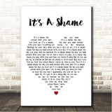 The Spinners Its A Shame White Heart Song Lyric Wall Art Canvas Framed Print