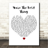 The Style Council You're The Best Thing White Heart Song Lyric Wall Art Canvas Framed Print