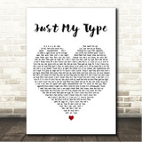 The Vamps Just My Type White Heart Song Lyric Wall Art Canvas Framed Print