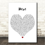 Tom Grennan Here White Heart Song Lyric Wall Art Canvas Framed Print