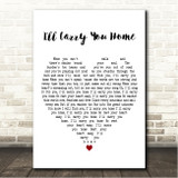 Trisha Yearwood Ill Carry You Home White Heart Song Lyric Wall Art Canvas Framed Print