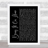Little Big Town Bring It On Home Black Script Song Lyric Wall Art Print