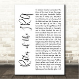 The Wolfe Tones Rifles of the I.R.A. White Script Song Lyric Wall Art Canvas Framed Print