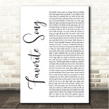 Toosii Favorite Song White Script Song Lyric Wall Art Canvas Framed Print