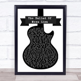 Panic! At The Disco The Ballad Of Mona Lisa Black & White Guitar Song Lyric Quote Music Print