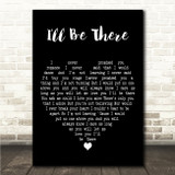 UB40 I'll Be There Black Heart Song Lyric Wall Art Canvas Framed Print