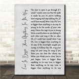 U2 Love Is Bigger Than Anything In Its Way Grey Rustic Script Song Lyric Wall Art Canvas Framed Print