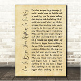 U2 Love Is Bigger Than Anything In Its Way Rustic Script Song Lyric Wall Art Canvas Framed Print