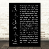 Van Morrison I Love You (The Smile You Smile) Black Script Song Lyric Wall Art Canvas Framed Print