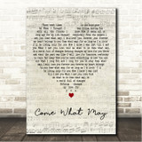 Vicky Leandros Come What May Script Heart Song Lyric Wall Art Canvas Framed Print