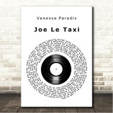 Vanessa Paradis Joe Le Taxi Vinyl Record Song Lyric Wall Art Canvas Framed Print