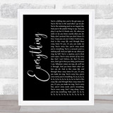 Michael Buble Everything Black Script Song Lyric Wall Art Print