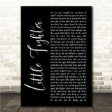 White Lion Little Fighter Black Script Song Lyric Wall Art Canvas Framed Print