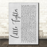 White Lion Little Fighter Grey Rustic Script Song Lyric Wall Art Canvas Framed Print