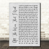 Whitney Houston All The Man That I Need Grey Rustic Script Song Lyric Wall Art Canvas Framed Print