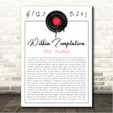 Within Temptation The Purge Grunge Vinyl Record Drip Song Lyric Wall Art Canvas Framed Print