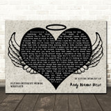 Westlife Flying Without Wings Heart Angel Wings Halo Memorial Song Lyric Wall Art Canvas Framed Print