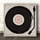 Wham! Last Christmas Heart Vinyl Record & Needle Square Song Lyric Wall Art Canvas Framed Print