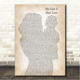 Whitney Houston My Love Is Your Love Mother & Baby Song Lyric Wall Art Canvas Framed Print